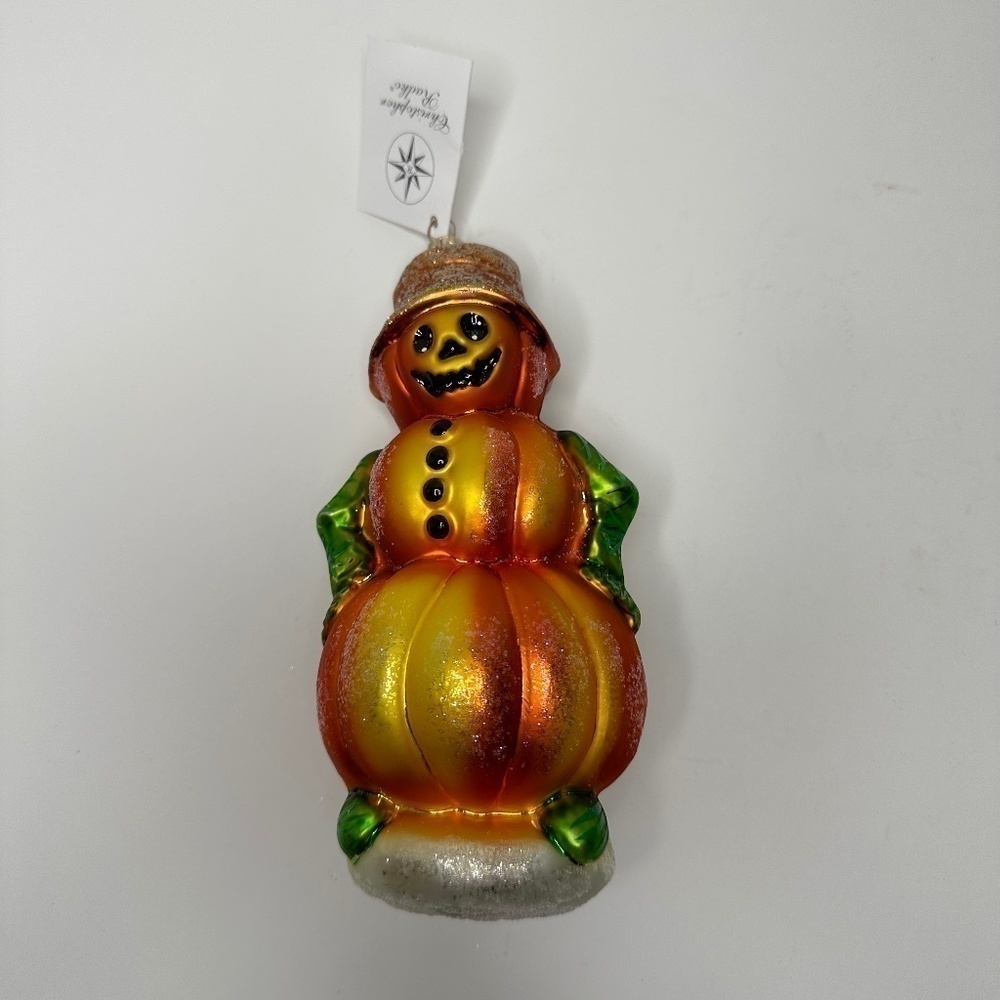 Christopher Radko 1999 Leader of the Patch 8” Pumpkin Halloween Ornament Scare